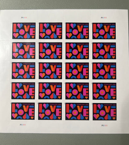 USPS First Class Forever Stamps "LOVE" 2021 (100 Stamps)